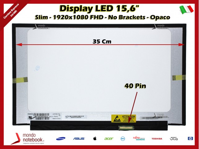 Display LED 15,6" (1920x1080) FHD (NO BRACKET) 40 Pin DX (OPACO) Bordless IPS 120Hz