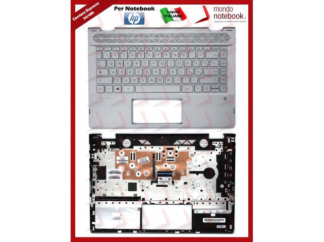 Tastiera con Top Case HP Pavilion X360 14-CD 14M-CD 14-CD000 (SILVER) Italiana