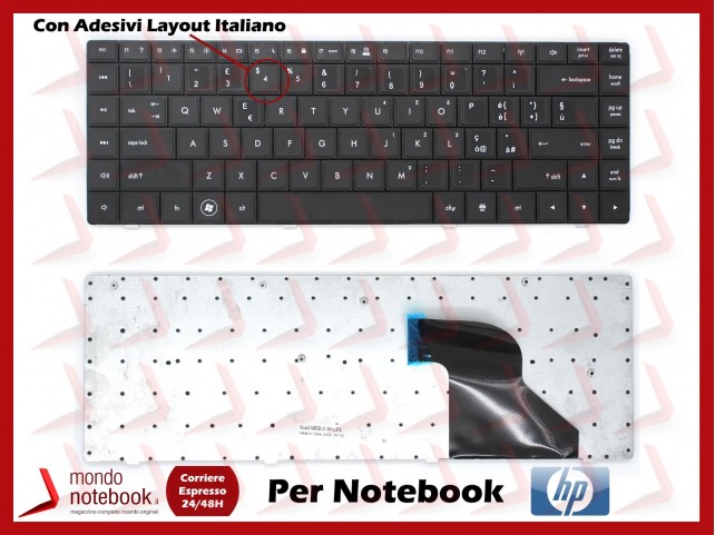 Tastiera Notebook HP Compaq CQ 620 621 625 CON ADESIVI LAYOUT ITA) Small Enter
