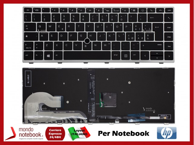 Tastiera Notebook HP EliteBook 840 G5 846 G5 745 G5 ZBook 14u G5 Frame Silver - Retroilluminata