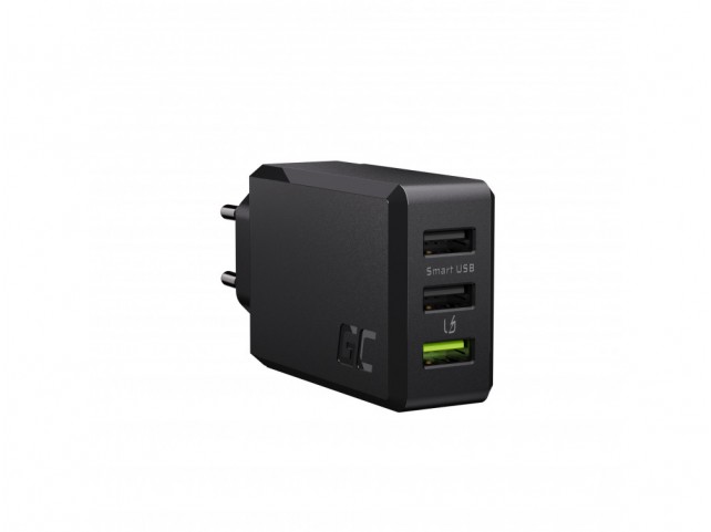 Green Cell 3-port charger GC ChargeSource3 3xUSB 30W with fast charging Ultra Charge i Smart Charge