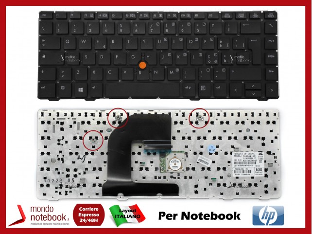 Tastiera Notebook HP EliteBook 8460p 8460w 8470p 8470w 6465b (SENZA FRAME) Con Trackpoint