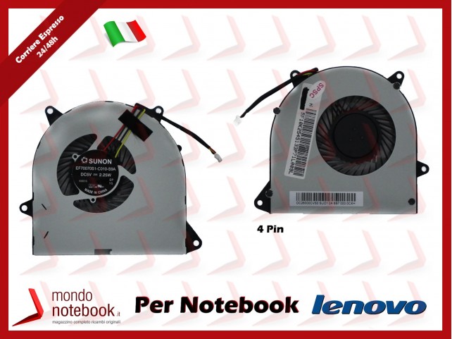 Ventola Fan CPU Lenovo IdeaPad 110-14IBR 110-15ACL 100-15IBD (4 Pin)