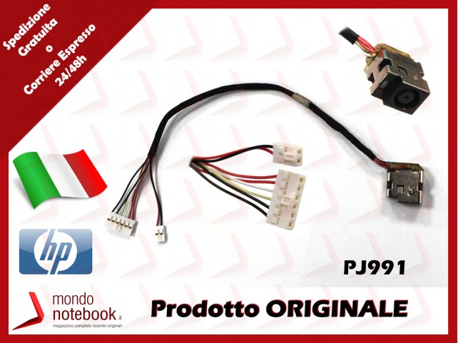 Connettore di Alimentazione DC Power Jack HP DV7-3000 DV6-2000 (CAVO DOPPIO) (Vers. Cavo Corto)