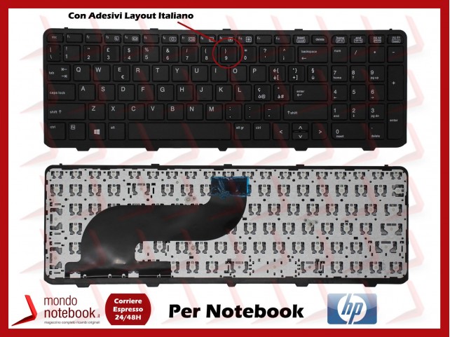 Tastiera Notebook HP Probook 650 655 G1 (Con Frame)(Senza Trackpoint) CON ADESIVI LAYOUT ITA