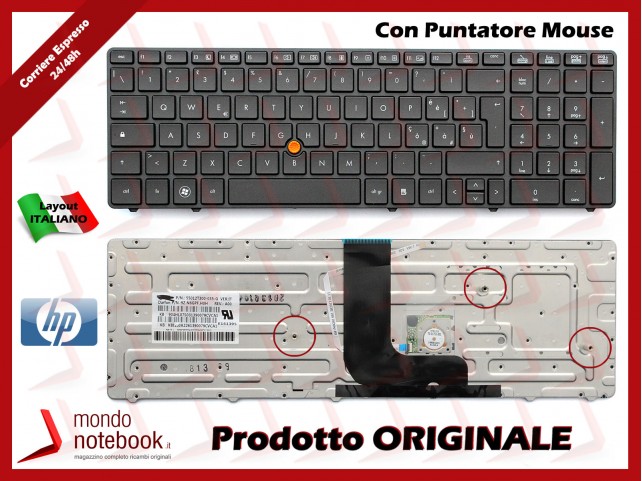 Tastiera Notebook HP Elitebook 8560W 8570W con Trackpoint (Nera) italiana
