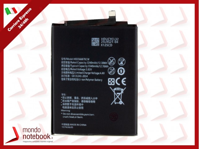 BATTERIA HB356687ECW PER HUAWEI MATE 10 LITE RNE-L01 L21 3340 mAh ALTA QUALITÀ