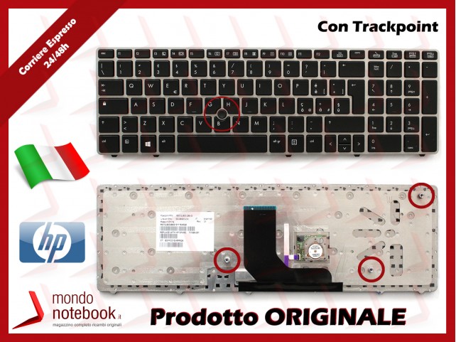 Tastiera Notebook HP Elitebook 8760p 8560P 8570p Probook 6560B 6565B 6570B 8560P (FRAME SILVER) con Trackpoint