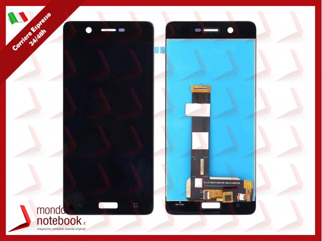 DISPLAY LCD PER NOKIA 5 N5 TA-1024 1027 1053 1044 1054 TOUCH SCREEN VETRO NERO