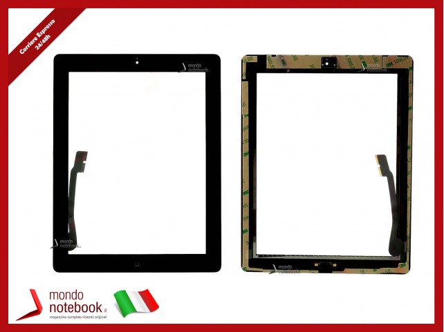 TOUCH SCREEN PER APPLE IPAD 3 WIFI 3G A1430 A1416 A1403 VETRO NERO + TASTO HOME