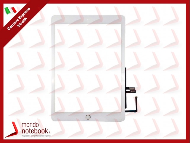 TOUCH PER APPLE IPAD 6 6A GEN. 9.7 2018 A1893 A1954 VETRO BIANCO TASTO HOME