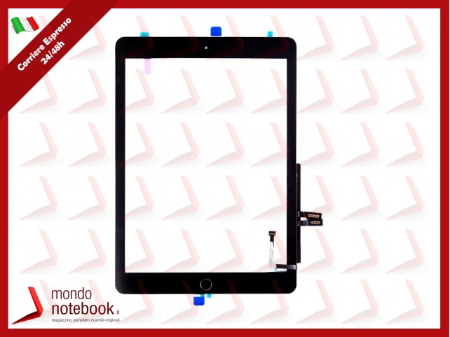 TOUCH SCREEN PER APPLE IPAD 6 6A GEN. 9.7 2018 A1893 A1954 VETRO NERO TASTO HOME
