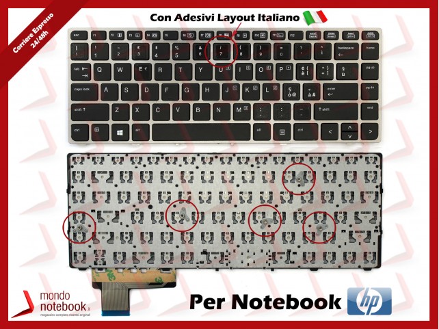 Tastiera Notebook HP Elitebook Folio 9470m 9480m con ADESIVI LAYOUT ITA