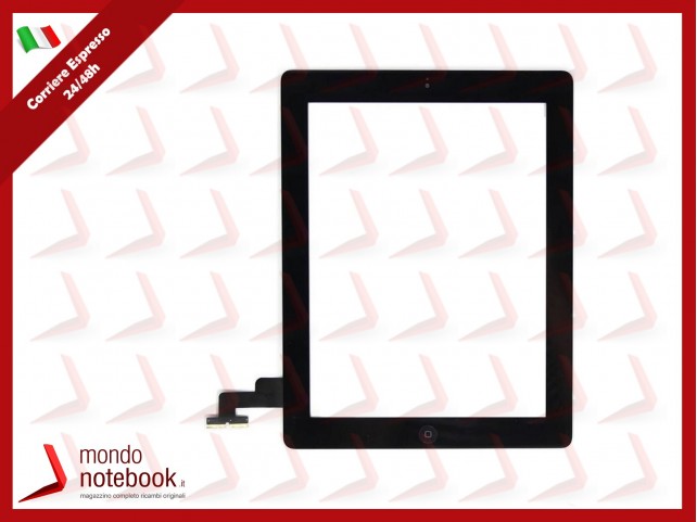TOUCH SCREEN PER APPLE IPAD 2 WIFI 3G A1395 A1396 A1397 VETRO NERO + TASTO HOME