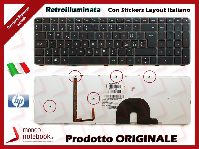 Tastiera Notebook HP Envy 17 (NERA) (RETROILLUMINATA) con ADESIVI LAYOUT ITA
