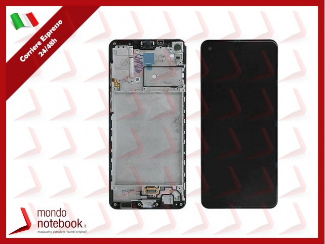 DISPLAY LCD + FRAME ALTA QUALITÀ SAMSUNG GALAXY A21S SM A217F TOUCH VETRO NERO