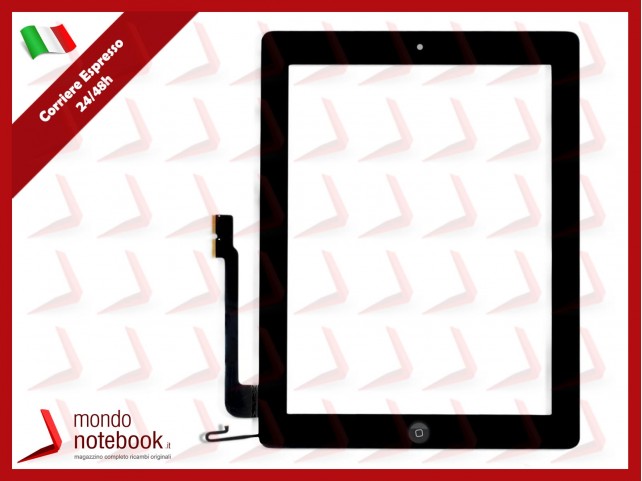 TOUCH SCREEN PER APPLE IPAD 4 WIFI 3G A1458 A1459 A1460 VETRO NERO + TASTO HOME