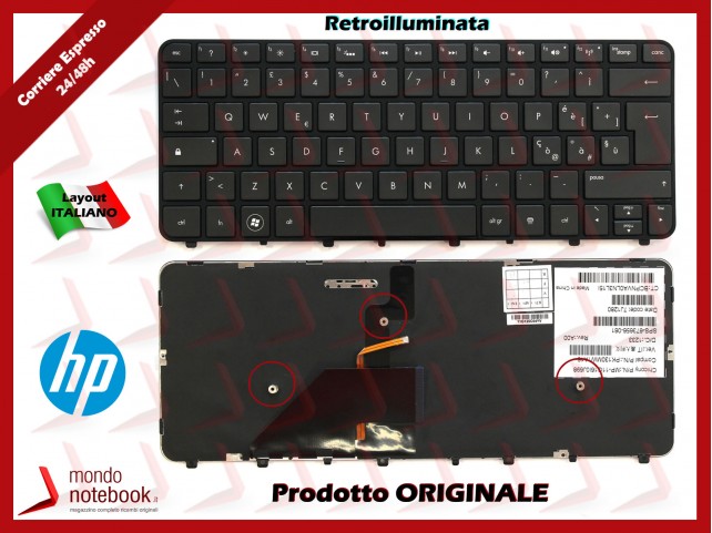Tastiera Notebook HP Folio 13-1000 13-2000 series (Retroilluminata) Italiana