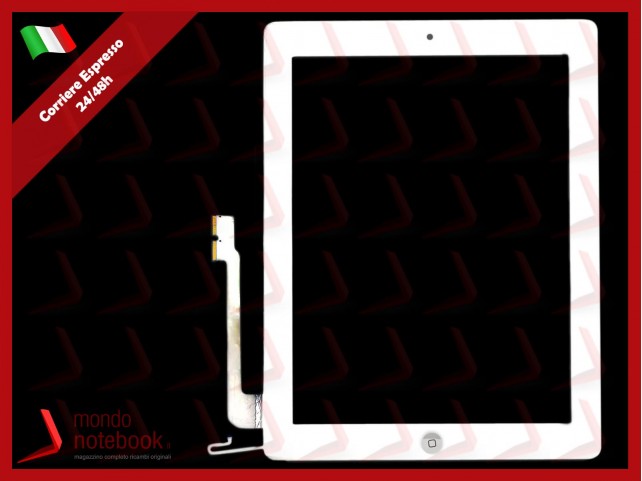 TOUCH SCREEN PER APPLE IPAD 4 WIFI 3G A1458 A1459 A1460 VETRO BIANCO TASTO HOME