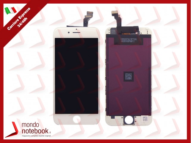 DISPLAY LCD RETINA PER APPLE IPHONE 6 TOUCH SCREEN VETRO BIANCO FRAME TIANMA
