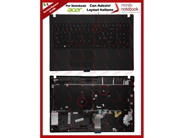 Tastiera con Top Case ACER TravelMate TMP2510-M Con Adesivi Layout ITALIANO