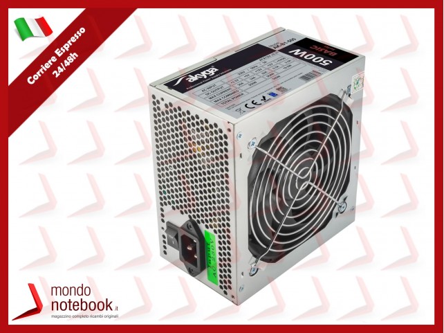 ALIMENTATORE AKYGA 500W ATX ENERGY PIV VENTOLA 12CM - ADATTATORE 20+4 ATX