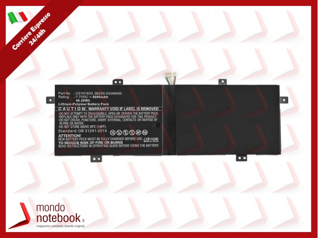 Batteria Compatibile Alta Qualità ASUS UX431 BX431FA 46.20Wh 7.7V 6000mAh