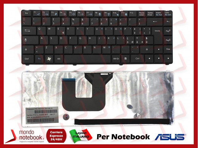 Tastiera Notebook ASUS F6 F6H F6A F9 F9F F9J (NERA)