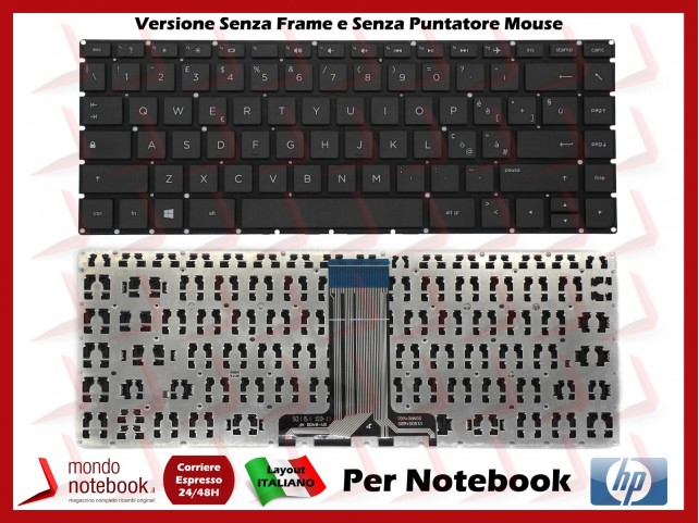 Tastiera Notebook HP Pavilion 14-AB (NERA) (SENZA FRAME) Italiana