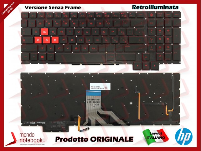 Tastiera Notebook HP Omen 15-CE 15-ce000 15-ce020ca (SENZA FRAME) (RETROILLUMINATA)