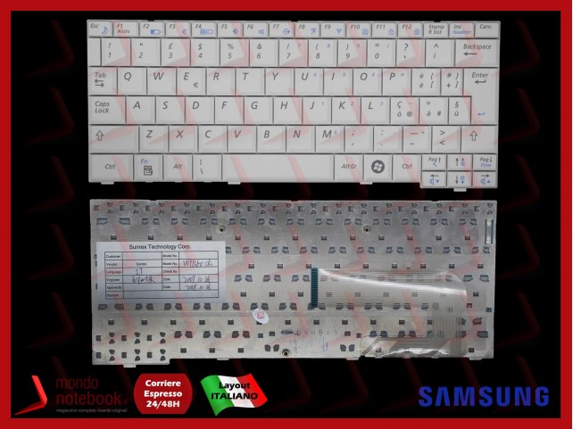 Tastiera Notebook SAMSUNG NP-N120NP-N510 (Layout ITALIANO)