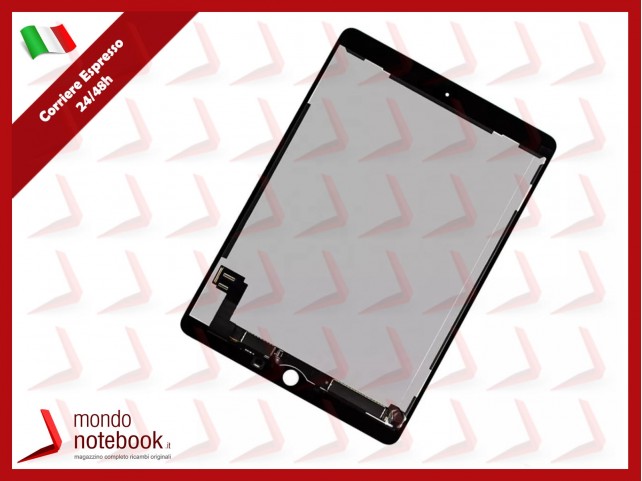 TOUCH SCREEN DISPLAY LCD PER APPLE iPad 6 Air 2 A1566 A1567 SCHERMO VETRO NERO