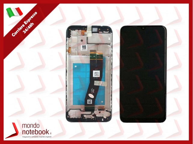 DISPLAY LCD ORIGINALE FRAME SAMSUNG GALAXY A02S SM-A025G TOUCH SCREEN VETRO NERO