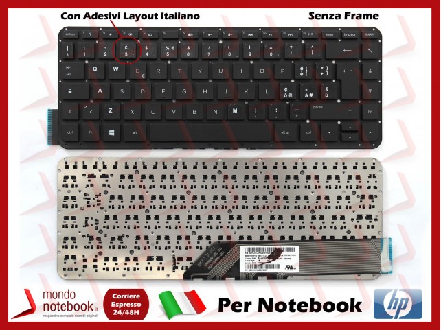 Tastiera Notebook HP Pavilion X2 13-M 13-P con adesivi Layout ITA