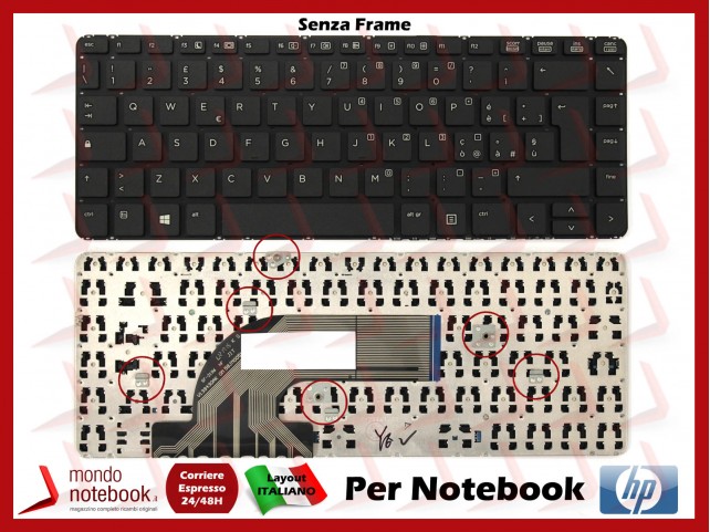Tastiera Notebook HP ProBook 430 G2, 440 G2, 445 G2 Nera SENZA FRAME