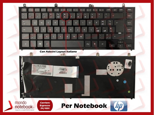 Tastiera Notebook HP Probook 4320S 4321S 4325S con ADESIVI LAYOUT ITALIANO