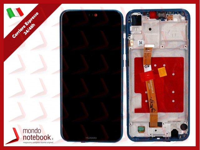 DISPLAY LCD + TOUCH SCREEN PER HUAWEI P20 LITE ANE-LX1 SCHERMO VETRO FRAME BLU