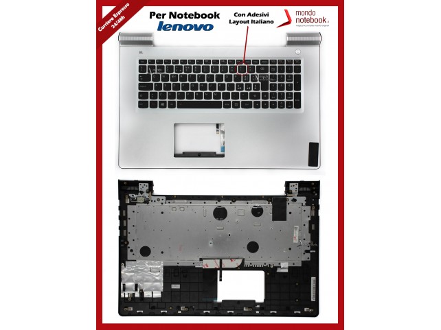 Tastiera con Top Case LENOVO Ideapad 700-17ISK 80RV con Adesivi Layout ITALIANO