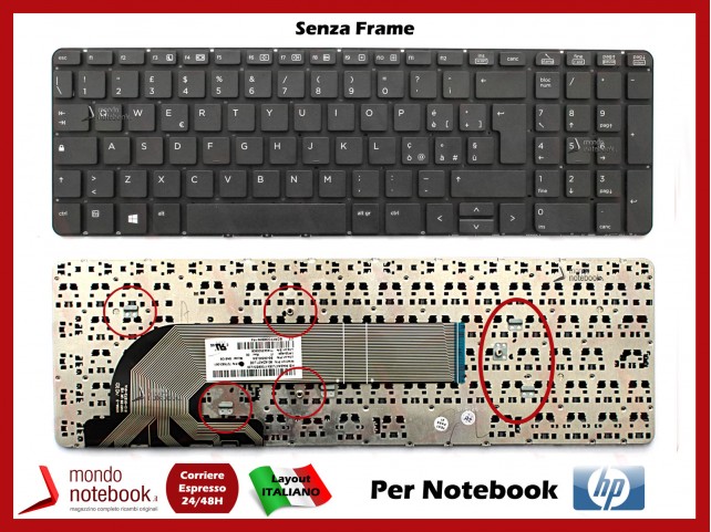 Tastiera Notebook HP Probook 450 G0 G1 G2, 455 G0 G1 G2, 470 G0 G1 G2 (SENZA FRAME)