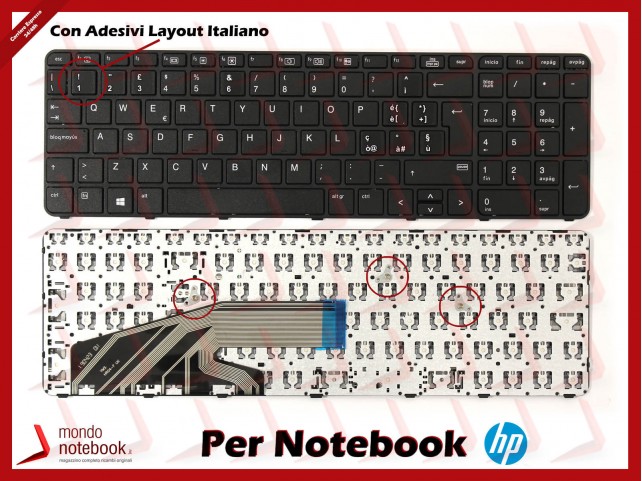 Tastiera Notebook HP ProBook 450 G3, 470 G3, 450 G4, 470 G4, 455 G3 con ADESIVI LAYOUT ITA