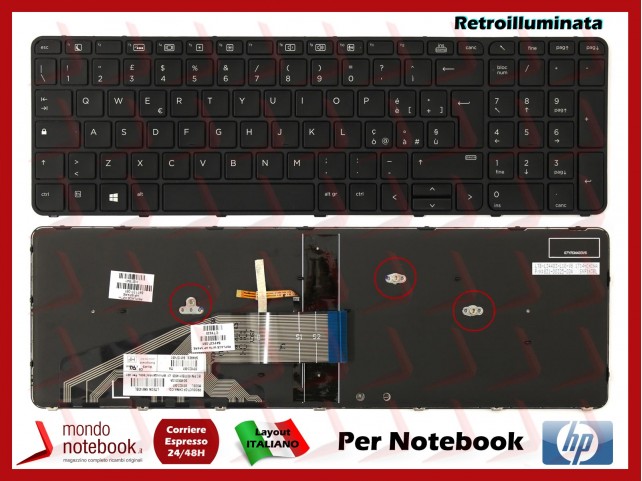 Tastiera Notebook HP ProBook 450 G3, 470 G3, 450 G4, 470 G4, 455 G3 Retroilluminata