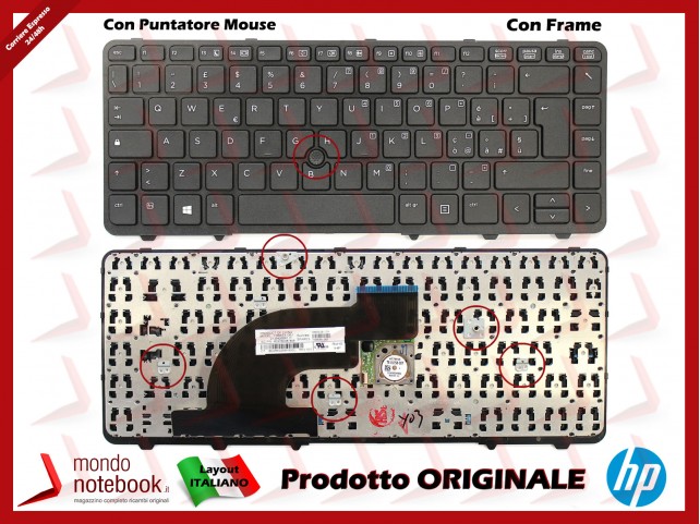 Tastiera Notebook HP ProBook 640 645 G1 (CON FRAME)(CON TRACKPOINT) (14")