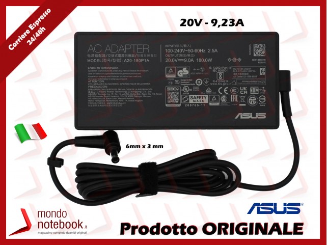 Alimentatore Originale ASUS 180W 20V 9A (6mm x 3 mm)