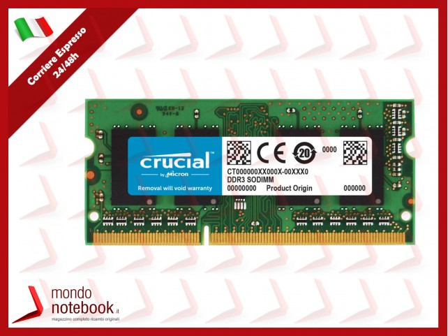 DDR3 x NB MAC SO-DIMM CRUCIAL 16Gb (2X8GB) 1600 Mhz CT8G3S160BM