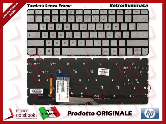 Tastiera Notebook HP Spectre X360 13-4000 13-4101NL (SILVER) Retroilluminata ITA