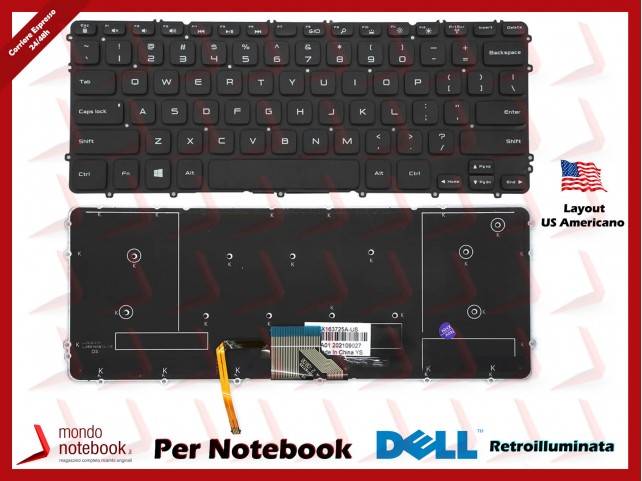 Tastiera Notebook DELL Precision M3800 (NERA) Layout US Americano