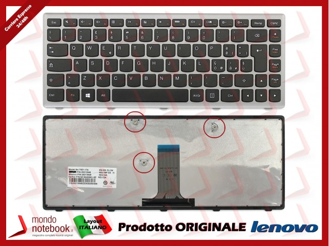 Tastiera Notebook Lenovo Flex 14 G400S (Frame Silver)