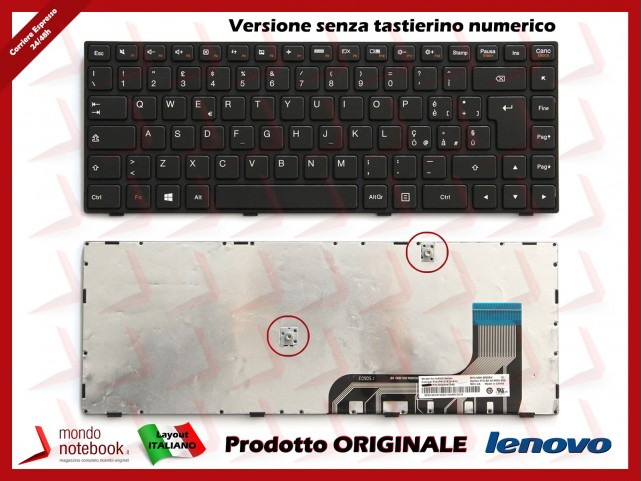 Tastiera Notebook Lenovo Ideapad 100 14 (Senza tastierino Numerico) It
