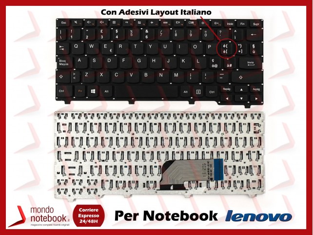 Tastiera Notebook Lenovo Ideapad 100s-11IBY con ADESIVI LAYOUT ITALIANO