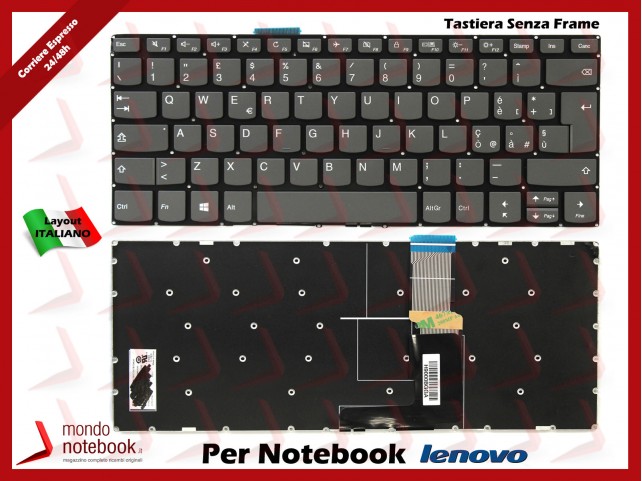 Tastiera Notebook Lenovo IdeaPad 320-14ISK 320S-14IKB 320S-14IKBR Grigia Italiana